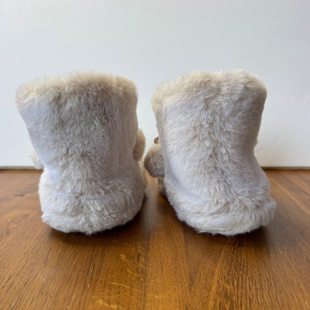 JOHN LEWIS Soft Reindeer Boot Slippers Kids US 13 UK 12 Faux Fur Plush Christmas - Picture 4 of 8